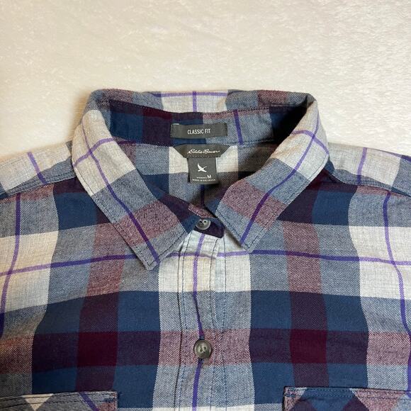 Eddie Bauer Women's Plaid Classic Fit Flannel Button Up Shirt Size Medium - Picture 3 of 9